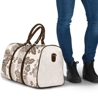 Vintage Hawaii Travel Bag Hibiscus Tapa Tribal With Hawaiian Quilt Pattern Gold - Polynesian Pride