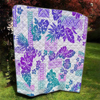 Vintage Hawaii Quilt Hibiscus Tapa Tribal With Hawaiian Quilt Pattern Purple LT9 - Polynesian Pride