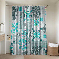 Hawaii Tapa Tribal Bathroom Set With Hawaiian Quilt Pattern Aqua - Polynesian Pride
