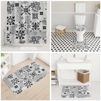Hawaii Tapa Tribal Bathroom Set With Hawaiian Quilt Pattern Black - Polynesian Pride