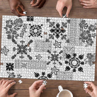 Hawaii Tapa Tribal Puzzle With Hawaiian Quilt Pattern Black - Polynesian Pride