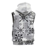 Hawaii Tapa Tribal Sleeveless Hoodie With Hawaiian Quilt Pattern Black - Polynesian Pride
