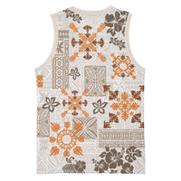 Hawaii Tapa Tribal Basketball Jersey With Hawaiian Quilt Pattern Gold - Polynesian Pride