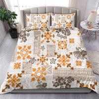Hawaii Tapa Tribal Bedding Set With Hawaiian Quilt Pattern Gold LT9 - Polynesian Pride