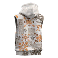 Hawaii Tapa Tribal Sleeveless Hoodie With Hawaiian Quilt Pattern Gold - Polynesian Pride
