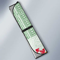 Hawaii Tapa Tribal Auto Sun Shade With Hawaiian Quilt Pattern Green - Polynesian Pride