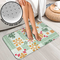 Hawaii Tapa Tribal Bathroom Set With Hawaiian Quilt Pattern Green - Polynesian Pride
