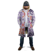 Hawaii Tapa Tribal Cloak With Hawaiian Quilt Pattern Violet - Polynesian Pride