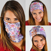 Hawaii Tapa Tribal Neck Gaiter With Hawaiian Quilt Pattern Violet LT9 - Polynesian Pride