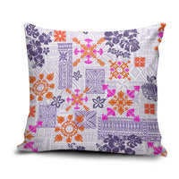 Hawaii Tapa Tribal Pillow Cover With Hawaiian Quilt Pattern Violet LT9 Violet - Polynesian Pride