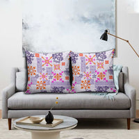 Hawaii Tapa Tribal Pillow Cover With Hawaiian Quilt Pattern Violet LT9 - Polynesian Pride