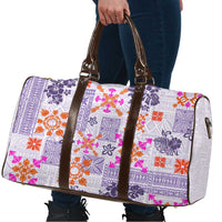 Hawaii Tapa Tribal Travel Bag With Hawaiian Quilt Pattern Violet - Polynesian Pride