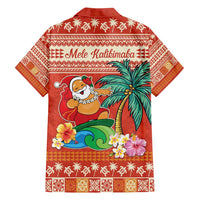 Hawaii Mele Kalikimaka Family Matching Tank Maxi Dress and Hawaiian Shirt Surfing Santa Funny Christmas