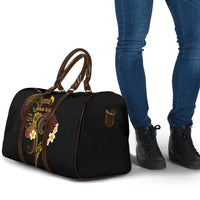 Personalised Papua New Guinea Sepik Travel Bag Plumeria Floral Tribal Pattern - Polynesian Pride