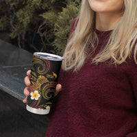 Personalised Papua New Guinea Sepik Tumbler Cup Plumeria Floral Tribal Pattern - Polynesian Pride