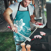 Polynesian Plumeria Flowers Tribal Apron Pacific Tattoo Teal Style - Polynesian Pride