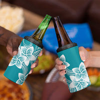 Polynesian Plumeria Flowers Tribal 4 in 1 Can Cooler Tumbler Pacific Tattoo Teal Style - Polynesian Pride