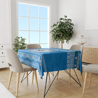 Personalised Fiji Marau Na Kerisimasi Tablecloth Merry Christmas Tapa Pattern Blue Style LT9 - Polynesian Pride