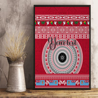 Personalised Fiji Marau Na Kerisimasi Canvas Wall Art Merry Christmas Tapa Pattern Red Style LT9 - Polynesian Pride