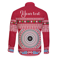 Personalised Fiji Marau Na Kerisimasi Family Matching Puletasi Dress and Hawaiian Shirt Merry Christmas Tapa Pattern Red Style LT9 - Polynesian Pride