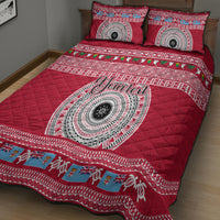 Personalised Fiji Marau Na Kerisimasi Quilt Bed Set Merry Christmas Tapa Pattern Red Style LT9 - Polynesian Pride