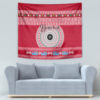 Personalised Fiji Marau Na Kerisimasi Tapestry Merry Christmas Tapa Pattern Red Style LT9 - Polynesian Pride