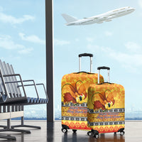 PNG Hamamas Krismas Luggage Cover Papua New Guinea Bird Of Paradise Merry Christmas Gold Style LT9 - Polynesian Pride