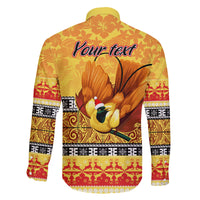 Personalised PNG Hamamas Krismas Family Matching Summer Maxi Dress and Hawaiian Shirt Papua New Guinea Bird Of Paradise Merry Christmas Gold Style LT9 - Polynesian Pride