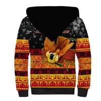 PNG Hamamas Krismas Sherpa Hoodie Papua New Guinea Bird Of Paradise Merry Christmas Black Style LT9 - Polynesian Pride