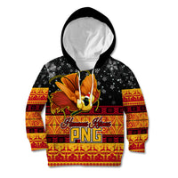 Personalised PNG Hamamas Krismas Kid Hoodie Papua New Guinea Bird Of Paradise Merry Christmas Black Style LT9 Hoodie Black - Polynesian Pride