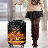 Personalised PNG Hamamas Krismas Luggage Cover Papua New Guinea Bird Of Paradise Merry Christmas Black Style LT9 - Polynesian Pride