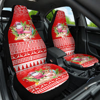 Personalised Hawaii Mele Kalikimaka Car Seat Cover Santa Beach Merry Christmas LT9 One Size Red - Polynesian Pride