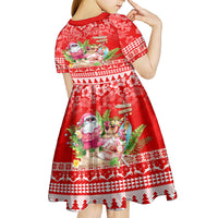 Personalised Hawaii Mele Kalikimaka Kid Short Sleeve Dress Santa Beach Merry Christmas LT9 - Polynesian Pride