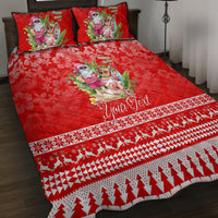 Personalised Hawaii Mele Kalikimaka Quilt Bed Set Santa Beach Merry Christmas LT9 - Polynesian Pride