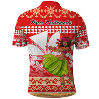 Hawaii Mele Kalikimaka Polo Shirt Santa Claus and Hula Dancing Merry Christmas LT9 - Polynesian Pride