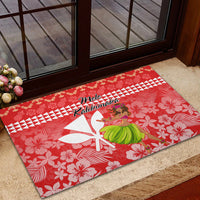 Hawaii Mele Kalikimaka Rubber Doormat Santa Claus and Hula Dancing Merry Christmas LT9 - Polynesian Pride