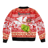 Personalised Hawaii Mele Kalikimaka Bomber Jacket Santa Claus and Hula Dancing Merry Christmas LT9 - Polynesian Pride