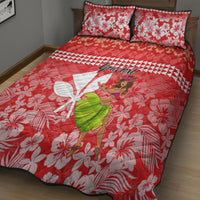 Personalised Hawaii Mele Kalikimaka Quilt Bed Set Santa Claus and Hula Dancing Merry Christmas LT9 - Polynesian Pride
