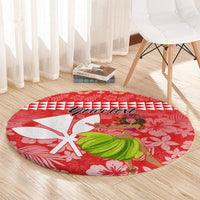 Personalised Hawaii Mele Kalikimaka Round Carpet Santa Claus and Hula Dancing Merry Christmas LT9 - Polynesian Pride