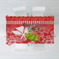 Personalised Hawaii Mele Kalikimaka Tablecloth Santa Claus and Hula Dancing Merry Christmas LT9 Red - Polynesian Pride