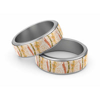 Hawaiian Ohia Lehua Lei Classic Ring Plaid Palaka Ahiehie Pattern - Polynesian Pride