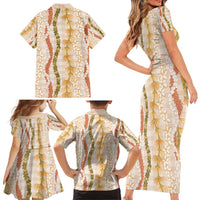 Hawaiian Ohia Lehua Lei Family Matching Short Sleeve Bodycon Dress and Hawaiian Shirt Plaid Palaka Ahiehie Pattern LT9 - Polynesian Pride