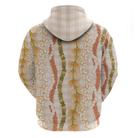 Hawaiian Ohia Lehua Lei Hoodie Plaid Palaka Ahiehie Pattern - Polynesian Pride