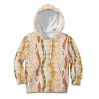 Hawaiian Ohia Lehua Lei Kid Hoodie Plaid Palaka Ahiehie Pattern - Polynesian Pride