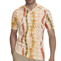 Hawaiian Ohia Lehua Lei Rugby Jersey Plaid Palaka Ahiehie Pattern - Polynesian Pride