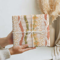 Hawaiian Ohia Lehua Lei Wrapping Paper Plaid Palaka Ahiehie Pattern - Polynesian Pride