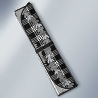 Hawaiian Ohia Lehua Lei Auto Sun Shade Plaid Palaka Eleele Pattern - Polynesian Pride