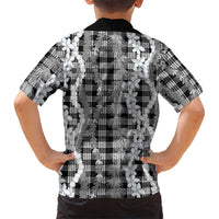 Hawaiian Ohia Lehua Lei Family Matching Off Shoulder Maxi Dress and Hawaiian Shirt Plaid Palaka Eleele Pattern LT9 - Polynesian Pride