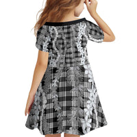 Hawaiian Ohia Lehua Lei Family Matching Off Shoulder Maxi Dress and Hawaiian Shirt Plaid Palaka Eleele Pattern LT9 - Polynesian Pride
