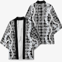 Hawaiian Ohia Lehua Lei Kimono Plaid Palaka Eleele Pattern - Polynesian Pride